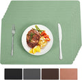 Vinyl Green Placemats Set of 8 Wipeable Waterproof Table Mats | Heat Resistant by BxzanDya-LifeSmartMaker
