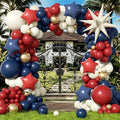 143pcs Red White and Blue Balloon Arch Kit White Navy Blue Red Balloons | 4th by Unknown