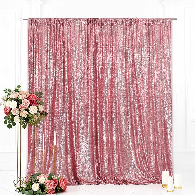 Eternal Beauty Fuchsia Pink 3mm Sequin Backdrop 10x10 Ft by EternalBeauty
