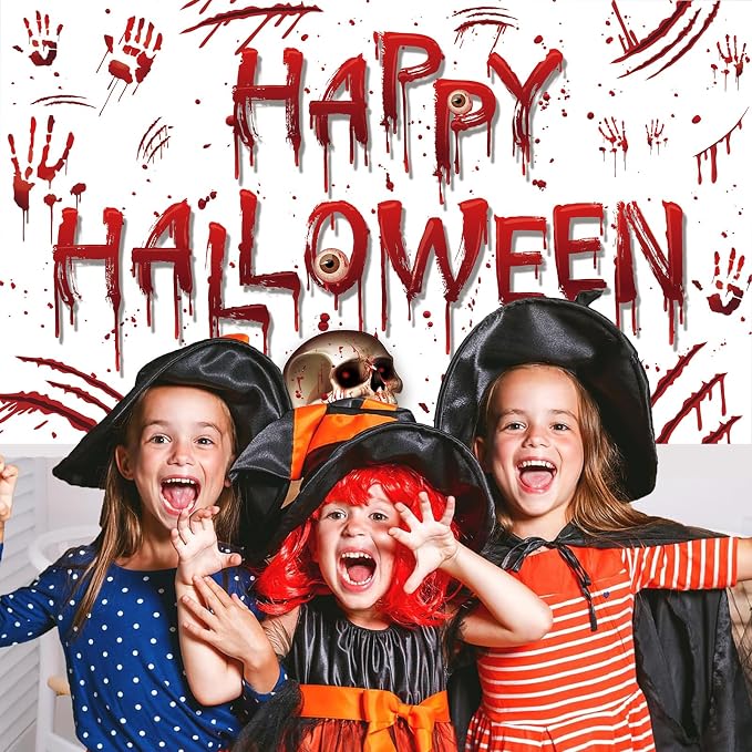 Red Happy Halloween Backdrop Banner Photography Background - Image 4