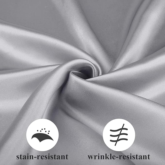 Aneco 24 Pieces Satin Napkin Square 20 x 20 Inches Dinner Napkins Weddings Party Napkin Soft Table Napkins for Romantic Weddings Party Dinner Decoration (Silver)