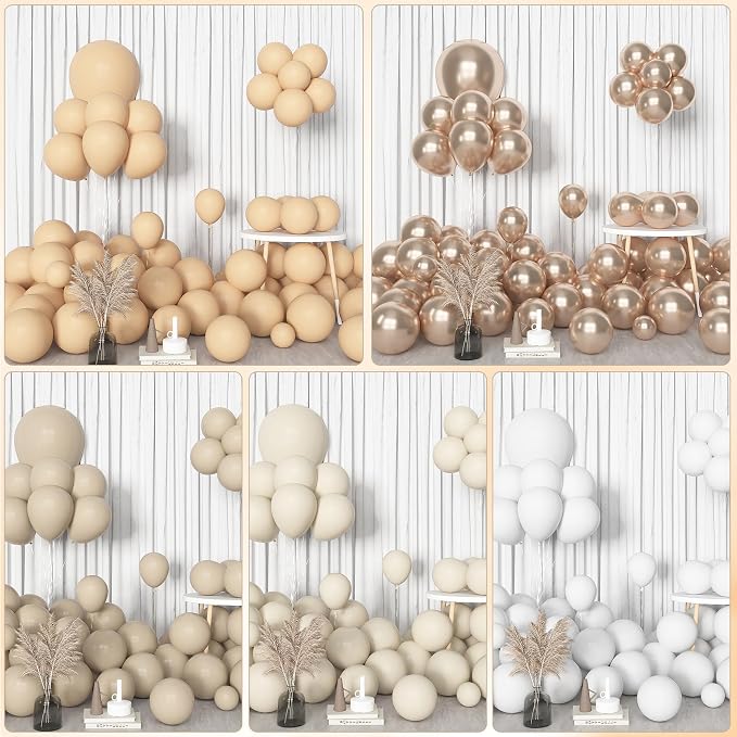 Amandir 153pcs White Sand Beige Balloon Arch Garland Kit Different Sizes | 18 - Image 6