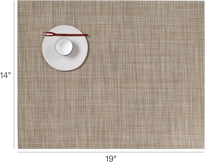 Chilewich Mini Basketweave Placemats, Woven Rectangle Placemats Set of 4 | Easy - Image 2
