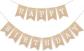 Uniwish Happy Birthday Burlap Banner Neutral Birthday Party Decorations | by Uniwish