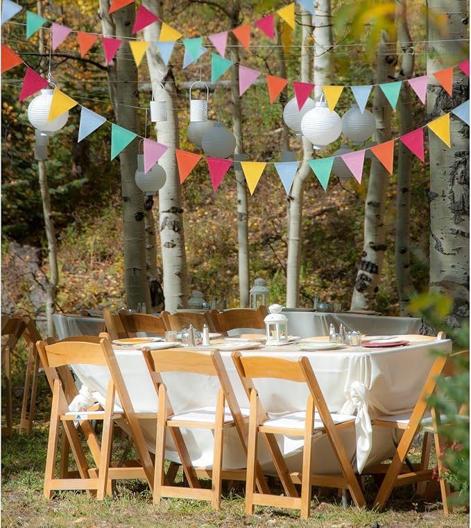 HESTYA 42 Pieces Colorful Pennant Banner Flag Multicolor Bunting String - Image 6