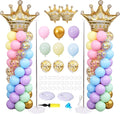 Pastel Princess Party Balloon Column Stand Arch Kit Set of 2 by KIRINDECORATION