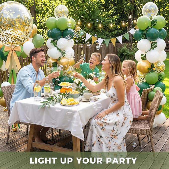 LovesTown 60PCS Sage Green Balloon Garland Kit, Balloon Arch Kit Metallic Latex - Image 3