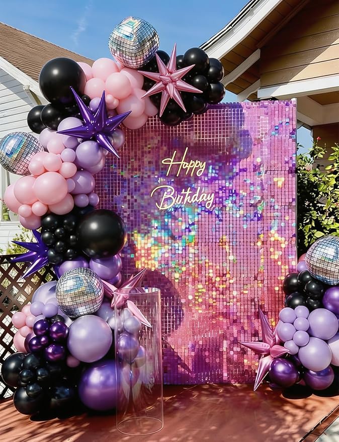 Pink and Purple Balloon Arch Garland Kit, Trendy Music Birthday Decorations - Image 7