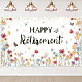 Happy Retirement Banner Wildflower Themed Happy Retirement Party Decorations by AVEZANO