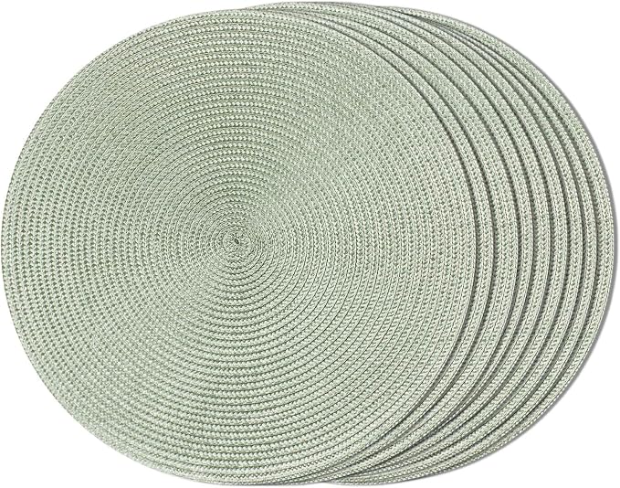 FunWheat Round Braided Placemats Set of 8 Place Mats by FunWheat