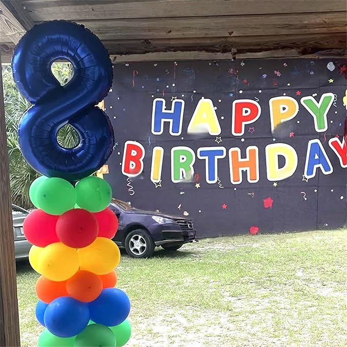 Navy Blue Foil Balloon Number 4, Large Dark Blue Number 4 Helium Balloon - Image 4