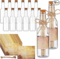 Baderke 12 Pcs 5.6 oz Message Bottles with Letter Printer Paper Plastic Bottles & Corks Twines for Message Invitations Birthday Wedding Baby Shower DIY Crafts Gift Party Favors (Vintage)