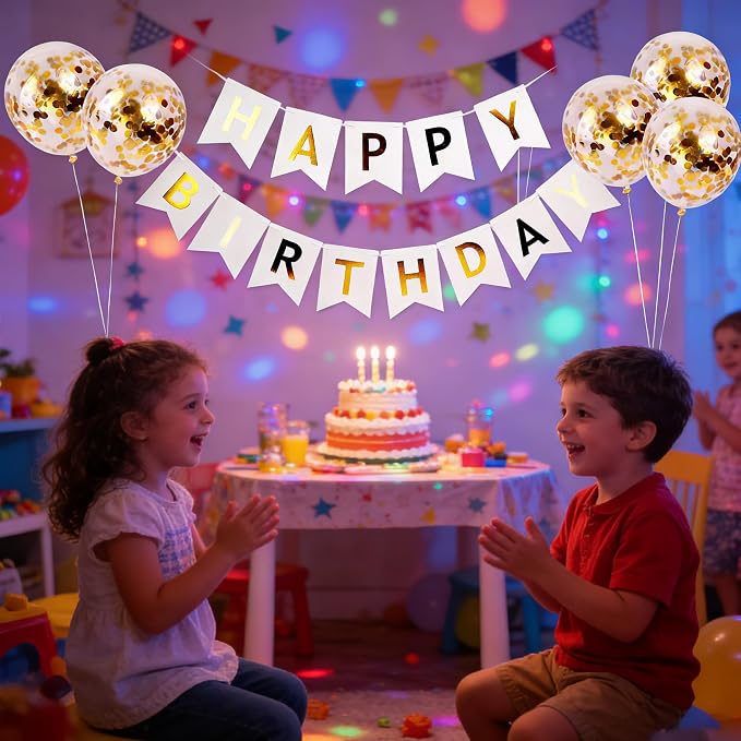Happy Birthday Banner Sign Bunting Hanging Decorations - Image 3