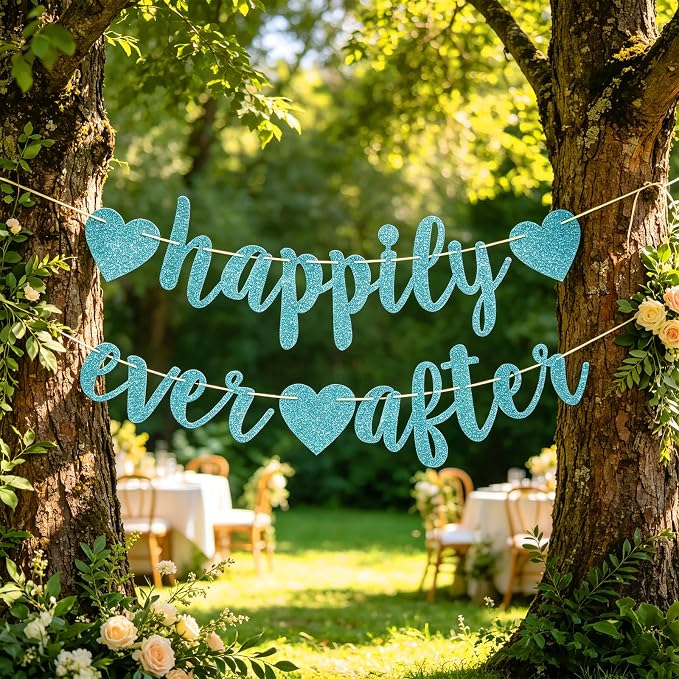 Happily Ever After Glitter Bunting Banner, Engagement, Bridal Shower, Wedding - Image 6
