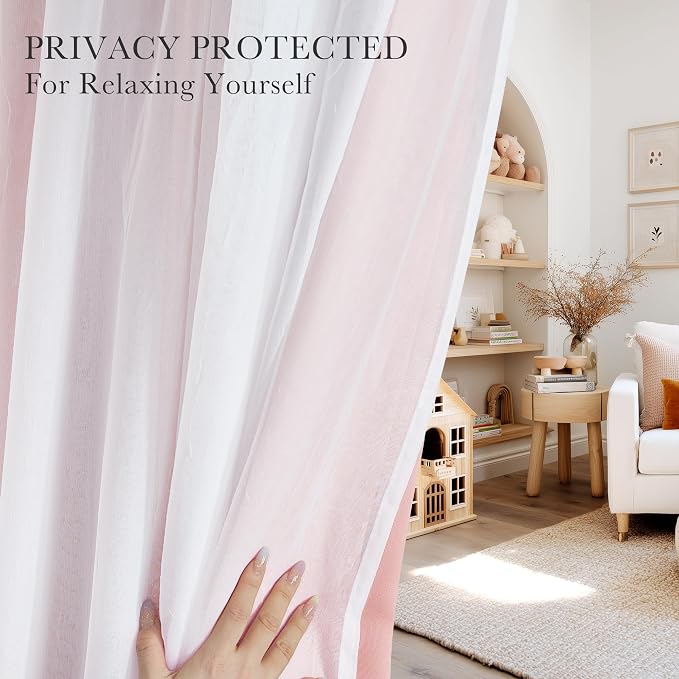 PONY DANCE Nursery Curtains Pink, 52 x 84 inches, Rose Blush, 2 Panels | - Image 2