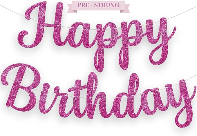 KatchOn Hot Pink Happy Birthday Banner 10 Ft by KatchOn