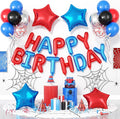 29PC Blue and Red Happy Birthday Balloon Banner, 16Inch 3D Aluminum Letter by Paready