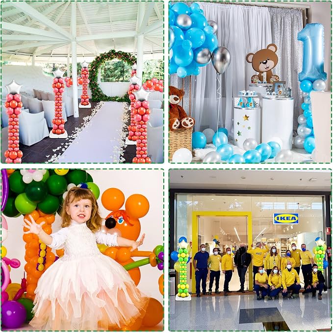 Sratte 12 Sets Balloon Column Stand Kit, 6.6 ft Adjustable Balloon Tower Pillar - Image 5
