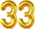KatchOn 33 Balloon Numbers Gold 40 Inch | Gold 33 Number Balloon by KatchOn