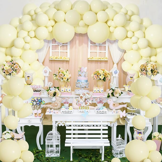 Amandir 153pcs Pastel Yellow Balloons Arch Garland Kit Different Sizes 18 12 10 - Image 6