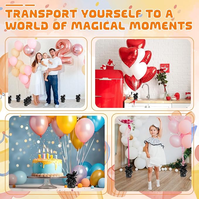 16 Pack Black Balloon Weights Metallic Holder Anchors Balloon Holder Weights - Image 5