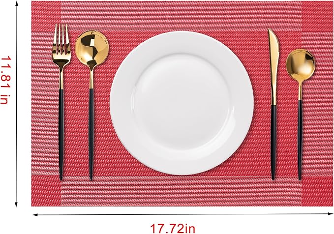 Placemats Set of 6 Washable Indoor | Outdoor Vinyl Place Mats - Image 2