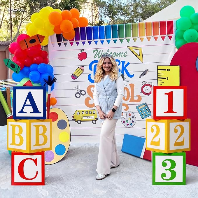 Kolldenn 6 Pcs ABC 123 Decorations Back to School Party Decoration Cartoon - Image 7