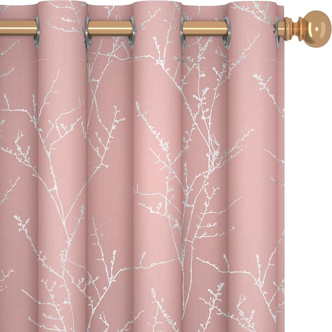 Deconovo Blackout Curtains, Coral Pink Thermal Insulated Grommet Drapes by Unknown