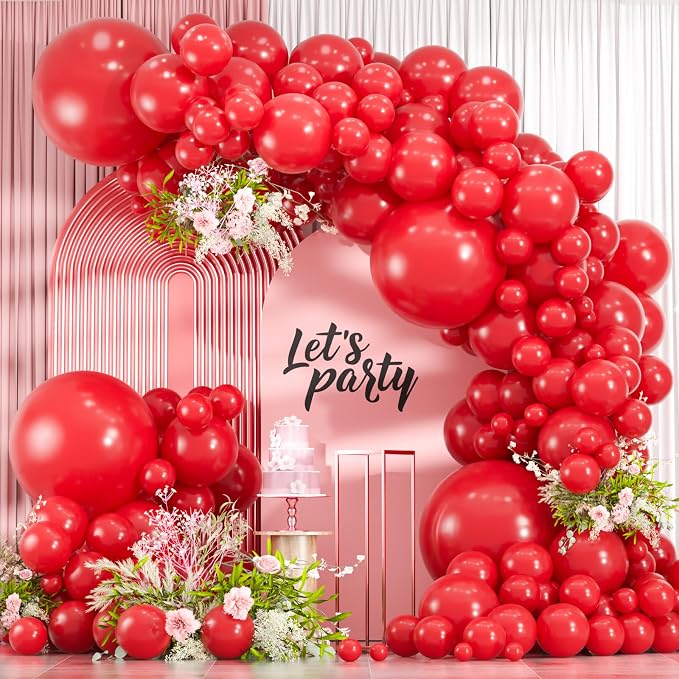 114pcs Red Balloons Different Sizes, 18 12 10 5 inch Red Latex Balloons | by ZizasAry