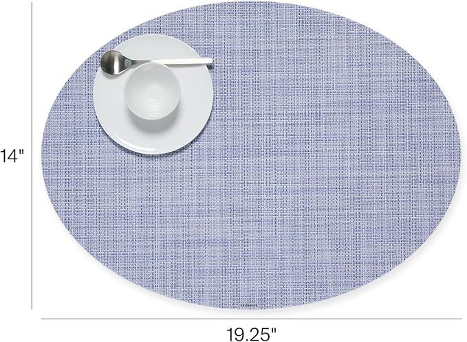 Chilewich Mini Basketweave Placemats, Woven Oval Placemats Set of 4 | Reusable - Image 2