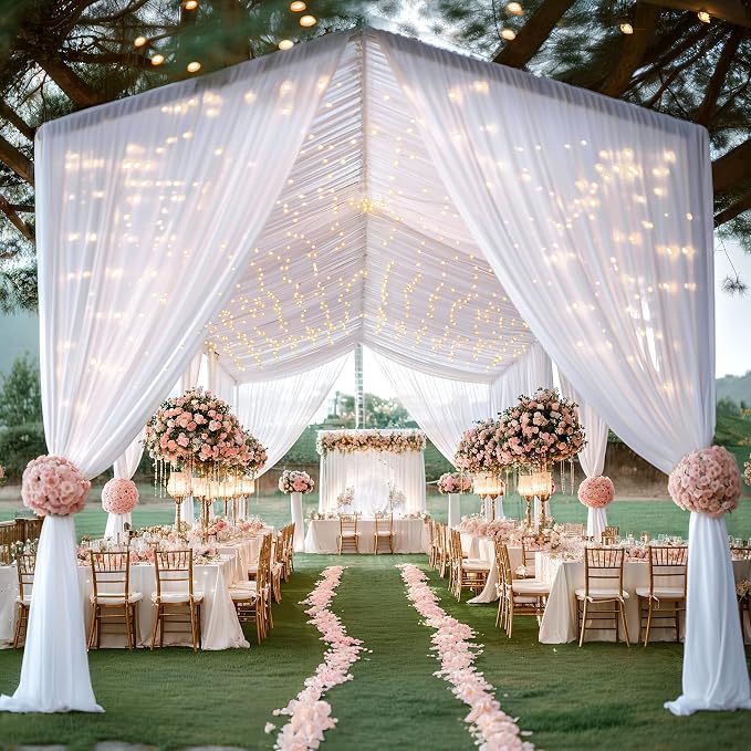6 Panels White Ceiling Curtains - Image 8