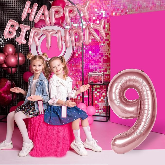 Bow Number 9 Birthday Balloons, Coquette Party Decorations Supplies - Image 5