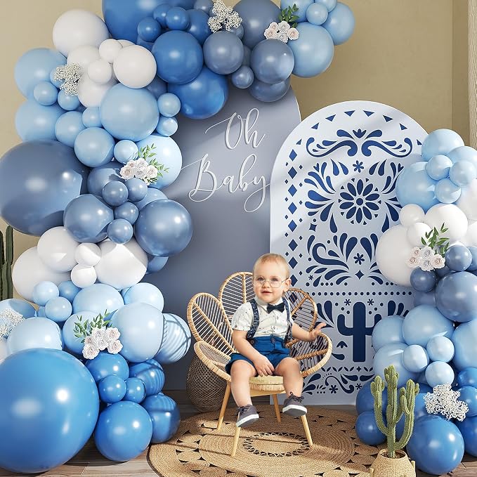 CROSSFINGERS Dusty Blue Balloon Arch Kit - Image 4