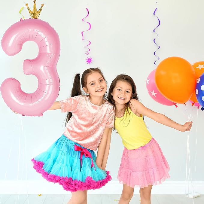 Giant Light Pink Number 3 Balloon - Image 2