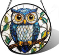 DASTOLL Stained Glass Window Hanging, Owl Gifts by DASTOLL