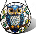 DASTOLL Stained Glass Window Hanging, Owl Gifts by DASTOLL