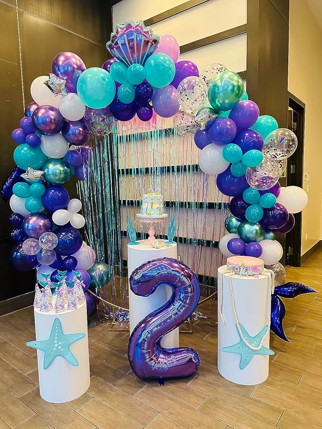4 Balloon Numbers Birthday Decorations, 40In Purple Balloons - Image 5