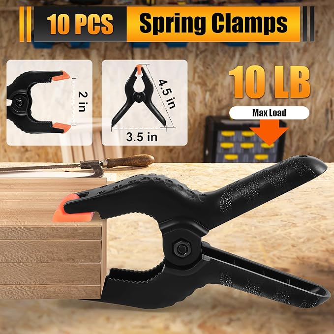 RELBRO Spring Clamps, 4.5 Inch Plastic Clips, Heavy Duty, Strong Grip, Daily - Image 2
