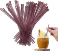 Coffee and Cocktail Stirrers, Reusable Plastic Drink Stirrer Sticks, 100 Ball Head Swizzle Sticks, Use as a Cocktail Garnish or Cake Pop Stick, and Restaurant Supplies, 6 inch (Pink)