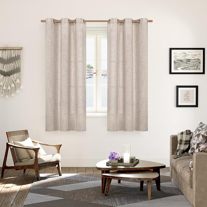 YoungsTex Natural Linen Curtains 63 Inches Long - Image 2