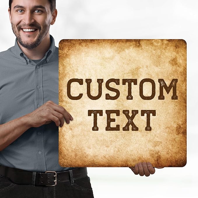 Custom Sign, Custom Street Sign, 11 Font Colors, 13 Font Styles, 4 Hole Options, 22 Sizes, 18x18 Inches, Rust Free DiBound, Fade Resistant, Made in USA by My Sign Center (Vintage)