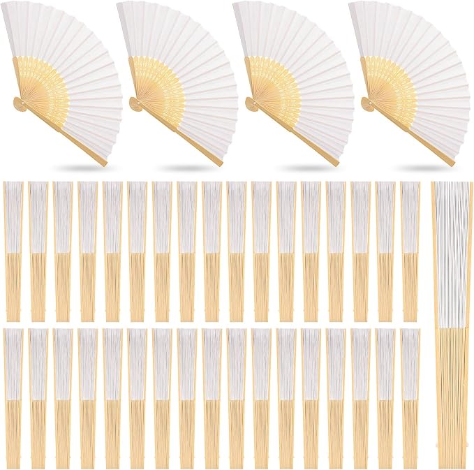 Yinkin 100 Pack Folding Fans Bamboo Handheld Folded Craft Hand Japanese Chinese by Yinkin