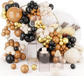 Brown Black Balloons Arch Garland Kit-123Pcs Metallic Gold Balloon Sand White by deiiom