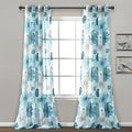 Lush Decor Leah Floral Sheer Window Curtain Panels Pair 52"W x 84"L Blue by LushDecor