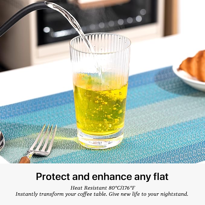 LEXMORE Placemats Set of 8 Vinyl/Plastic Woven Place Mats - Image 5