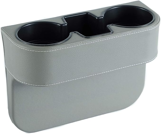 Car Cup Holder, Front Seat Console Side Organizer, Dual Cup Holders, Phone and by IOKONE