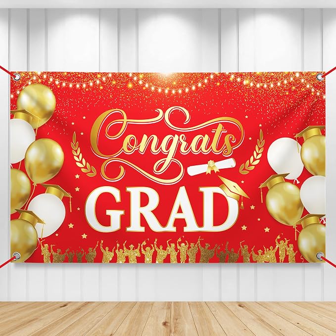 KatchOn Congrats Grad Banner 72x44 Inch | Congrats Grad Backdrop by KatchOn