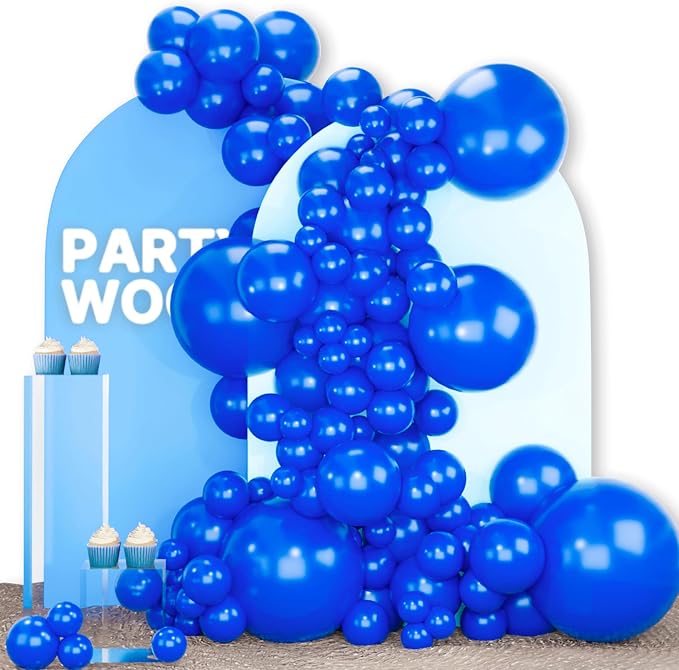 PartyWoo Royal Blue Balloons 140pcs Dark Blue Balloons Different Sizes | 18 12 by PartyWoo