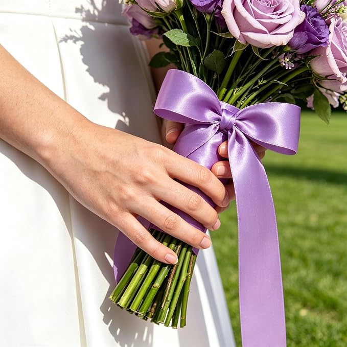 30Yards 1In Lavender Satin Ribbon - Image 8