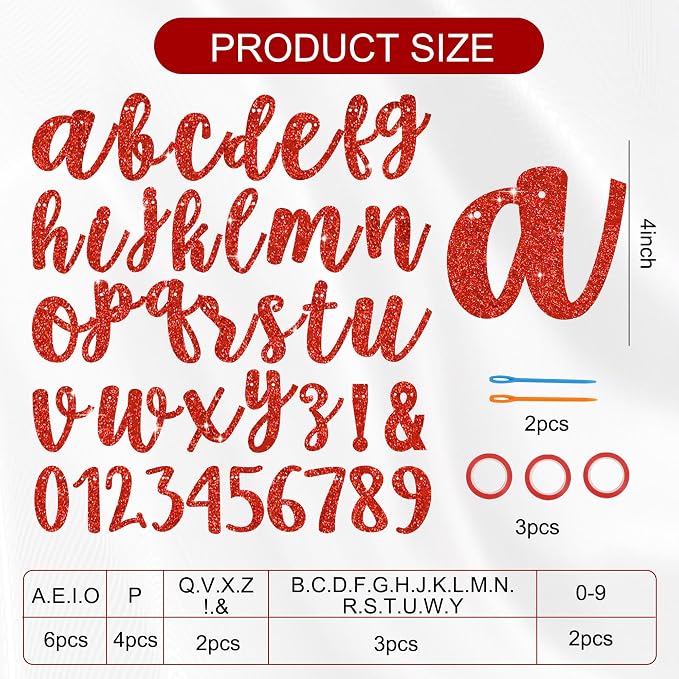 BEISHIDA Glitter Red 116 PCS A-Z DIY Letter Banner Kit Make Your Own - Image 2